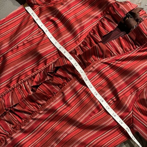 Talbots Striped Ruffled Blouse - Picture 9 of 11